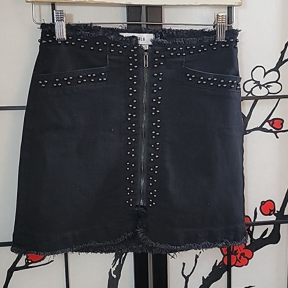 Revolve Pistola Black Pearl Embellished Skirt